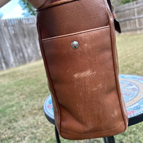 LOEWE Heritage Small Tote Logo Brown Leather Bag Handbag With Clochette - Picture 7 of 12